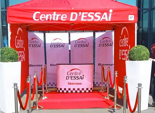 Stand d'accueil et tapis rouge Centre d'Essai Driving