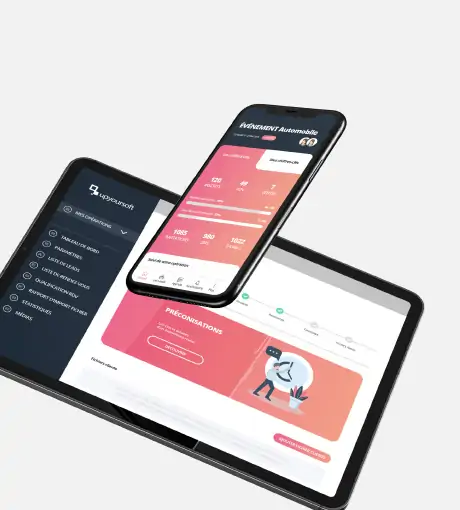 Dashboard de pilotage UpYourSoft pour tablette et mobile