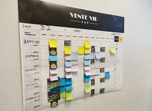 Tableau de rendez-vous client pour la vente privée