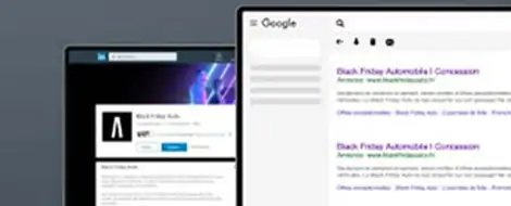 Interfaces web d'une page page Google et LinkedIn